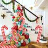 10Pcs Christmas Cane Hotel Shopping Mall Indoor Party Supplies Christmas Aluminum Foil Balloon Handheld Photo Set