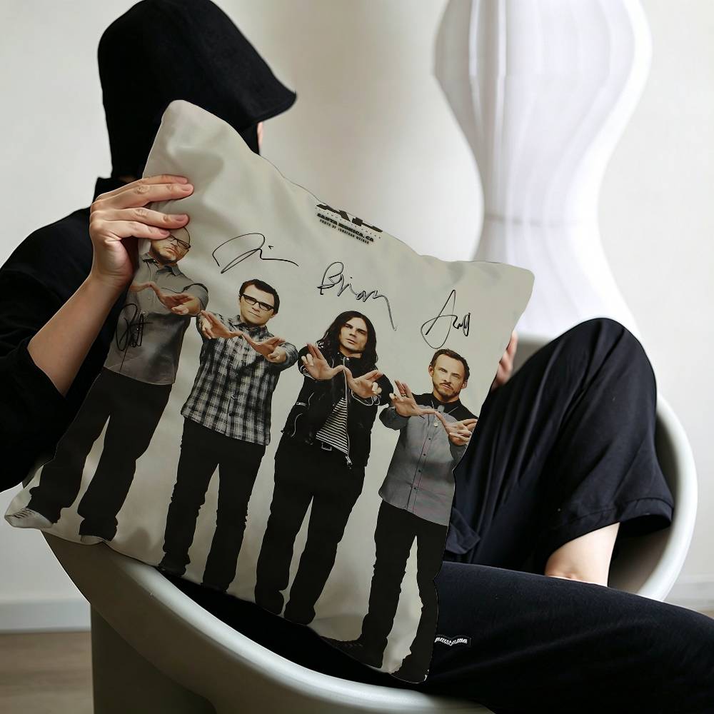 Weezer Music Band Cushion Cover Pillowcase Upholstery Sofa Throw Pillow Home Decor Pillowcas
