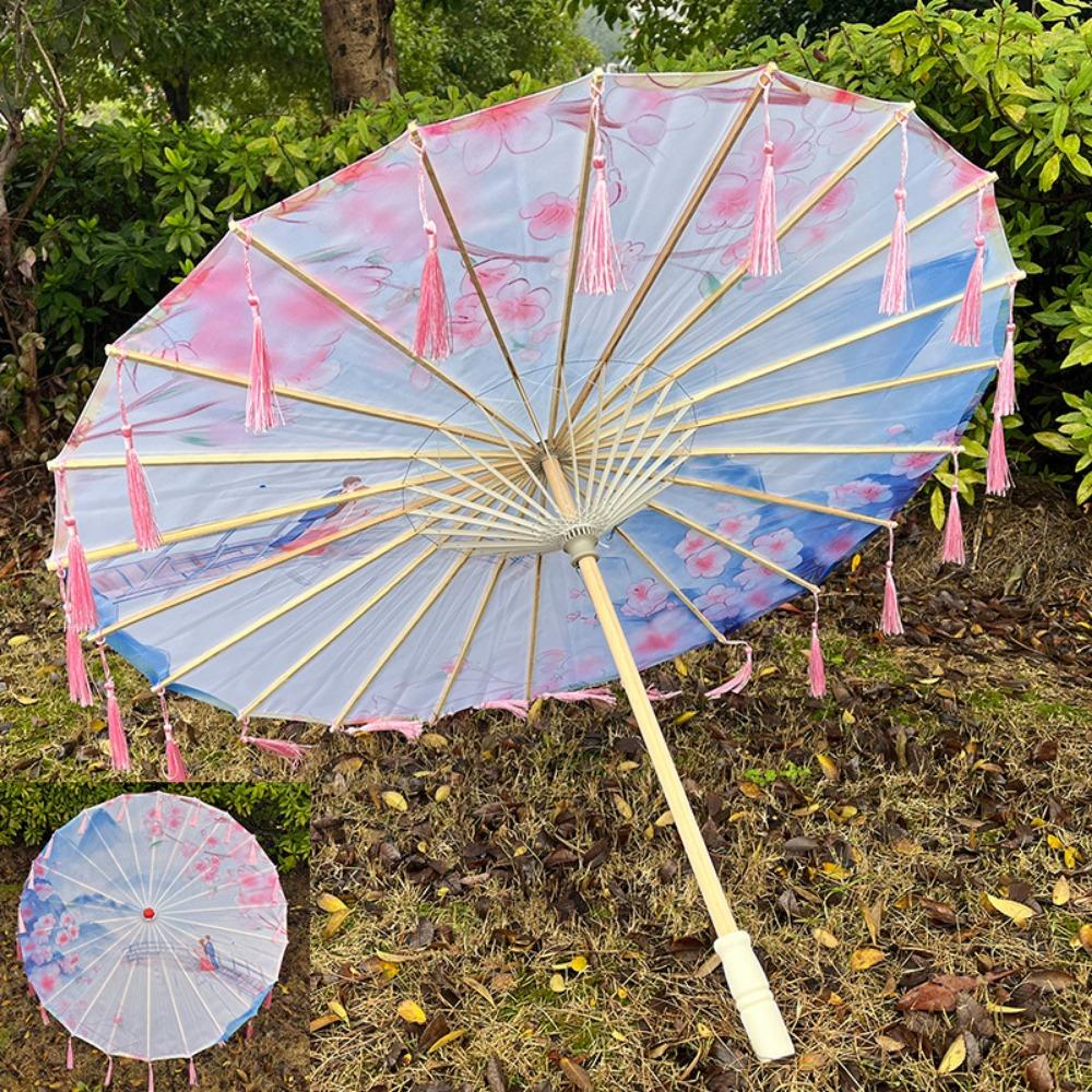 Chinesischer Antikstil Requisite Tanzschirm 56cm Cosplay Hanfu Ölpapier-Regenschirm Tanzaufführung