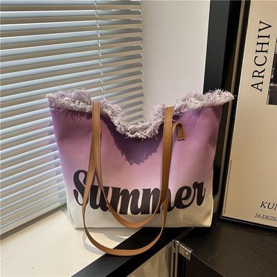 2025 New Spot Large-capacity Fringed Bag Beach Bag Women's Shoulder Tote Bag