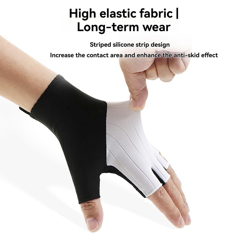 Summer Breathable Half Finger Gloves Silicone Non-Slip Abrasion Resistant Cushioned Riding Gloves Outdoor Sports Fishing