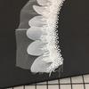 Women's 2-Layer Chiffon Tulle Ruffle Lace Trim 3D Mesh Embroidered Ribbon Skirt Dress Rhinestone 6 cm Width for Curtains