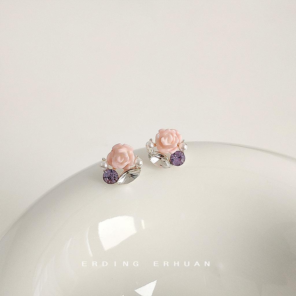 

Mori is small and fresh! Summer new Xiaohua 925 silver needle plated 14K stud earrings sweet earrings jewelry