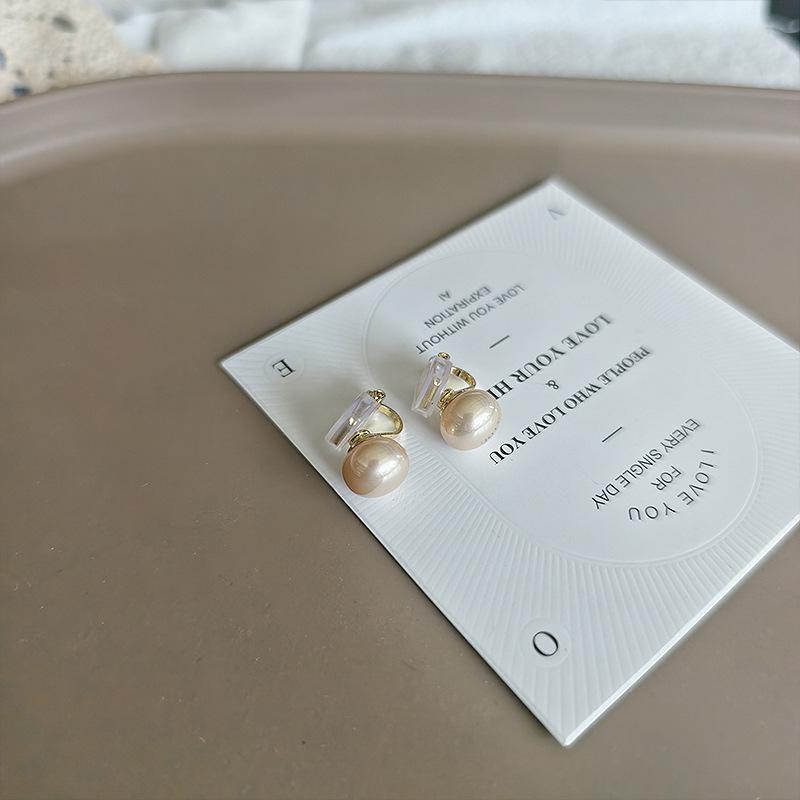 2025 Cherry Blossom Pink Pearl Stud Earrings for Women | Niche Design Ear Clips | High-End Jewelry