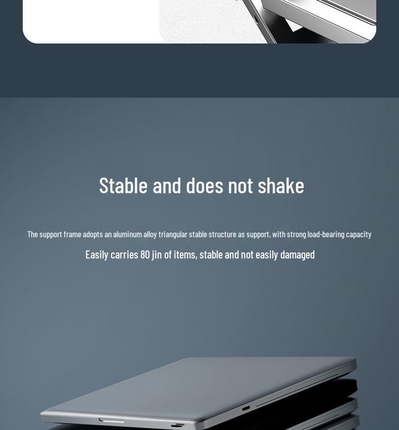 N3 Aluminum Laptop Stand - Double Layer Adjustable Folding Desk