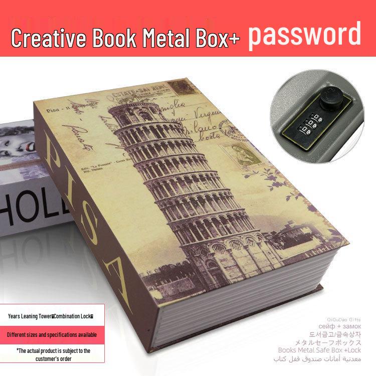 Cross-Border E-commerce Book Safe with Password Lock - Creative Storage Box & Metal Piggy Bank