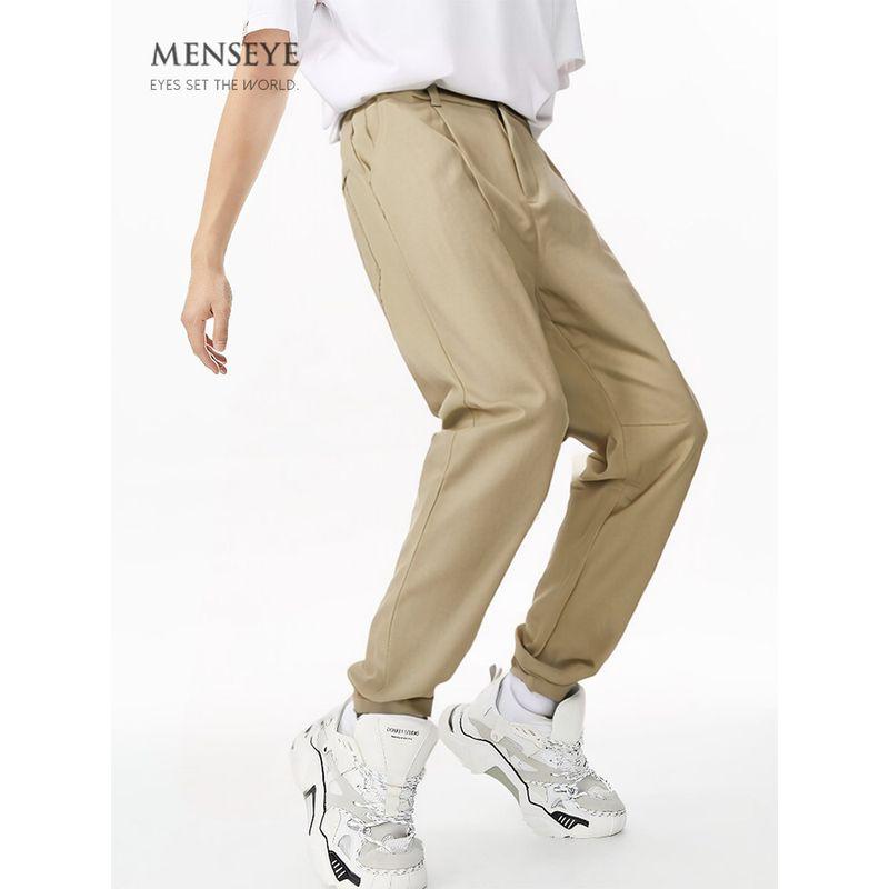 Menseye Men's Casual Pants, Loose Fit, Slimming, Simple, Versatile, Elastic Waist, Small Harem Cargo Pants
