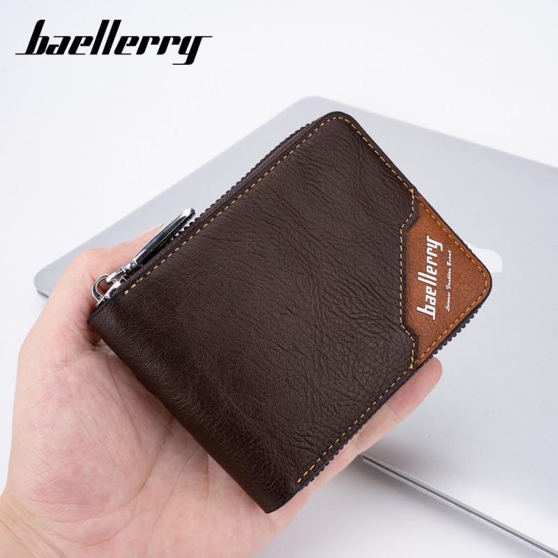 Wallet Men's Short European American Business Multifunctional Color Blocked Fashionable Change Bag Trend