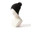 Women 100% Pure Cashmere Solid Color Beanie Hat Pom Pom Detail  Knit Winter Warm Soft Slouchy Skullies Cold Weather Accessory