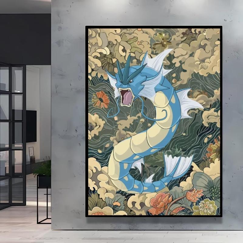 Print on Canvas  Gengar Classic Anime Posters Cartoon Character Picture HD Printing Retro Style Home Living Room Decor