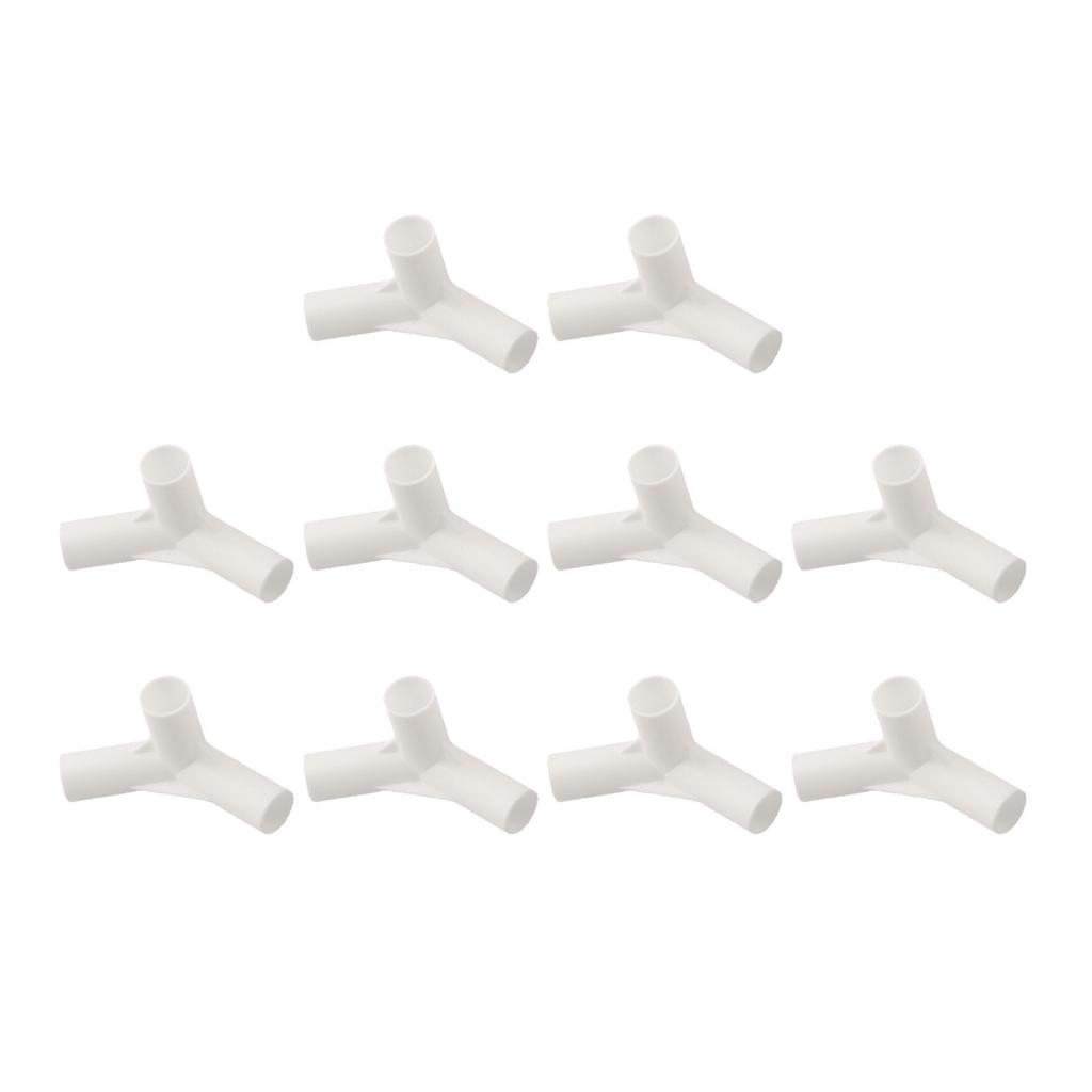 White Plastic Connectors for Tent Poles 16mm Inner Diameter (Pack of 10)