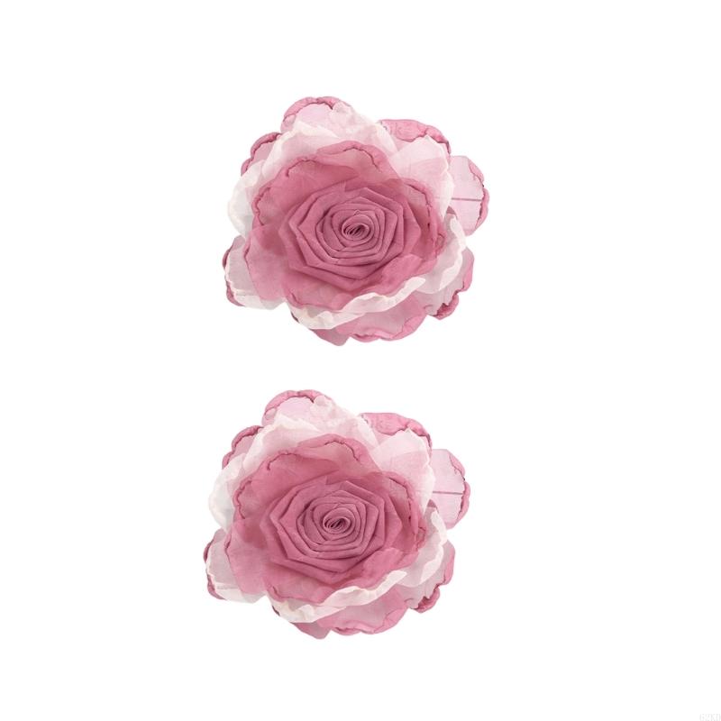 62KD 2 Piece Artificial Flower Curtain Tiebacks Metal Spring Clips for Window Drapes Drapery Holdbacks Clamps Room Decoration