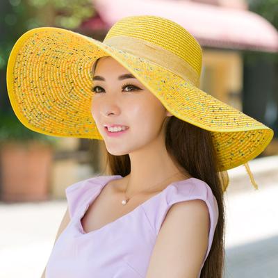 Beach Straw Hat Women Summer Beach Big Brim Sun Protection and Shade Travel Versatile Big Brimmed Cool Hat Sun Summer