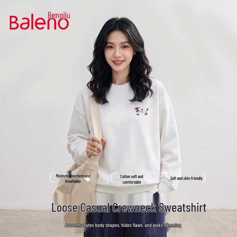 Baleno Women's Cotton Blend Round Neck Sweatshirt