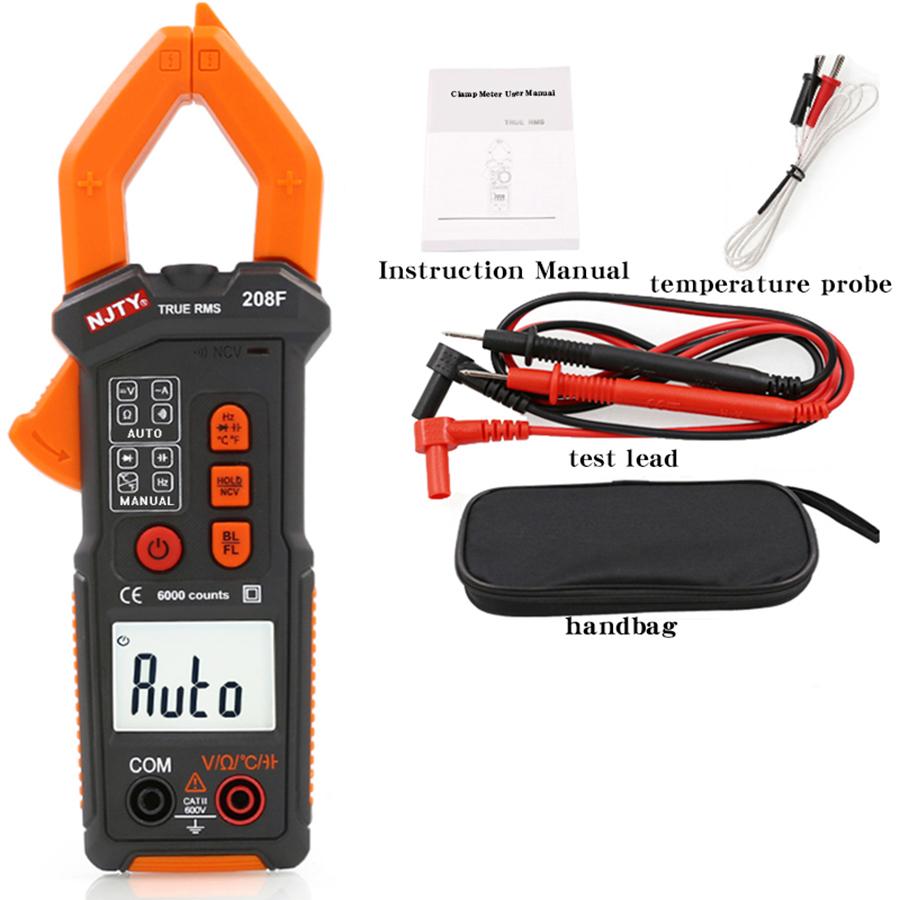 NJTY 208F Smart Clamp Meter, High-precision Electrical Multimeter, Universal Meter, and Capacitance Mete