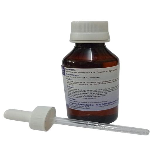 S.R Brothers Sandalwood Australian (Santalum Spicatum) Pure & Natural Therapeutic Grade Essential Oil Plastic with Dropper