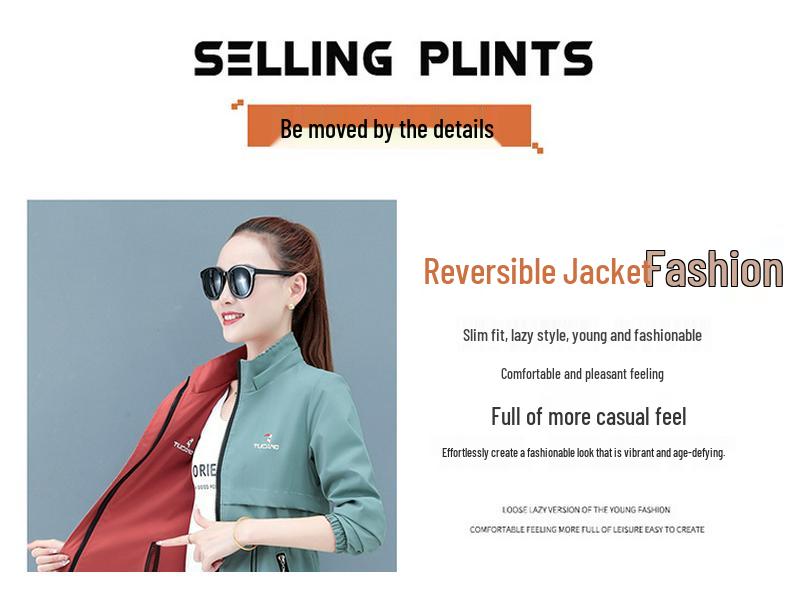 Women's Double-Sided Trench Coat - Spring/Autumn 2025 Fashion, Mid-Length for Middle-Aged Moms