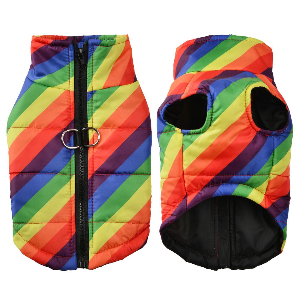 Windproof Warm Dog Clothes Love Print With D-ring Zipper Winter Waterproof Puppy Jacket For Small Medium Dogs Yorkshire Pet Coat