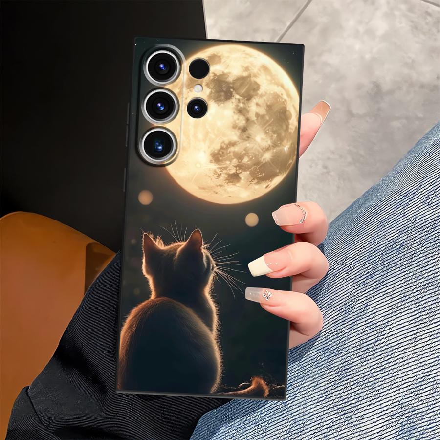 Case for Samsung Galaxy S26 Ultra S24 S23 S21 FE S10 S9 S25 Plus S20 Ultra Note 20 8 9 10 Funda Phone Cover Cute Cat