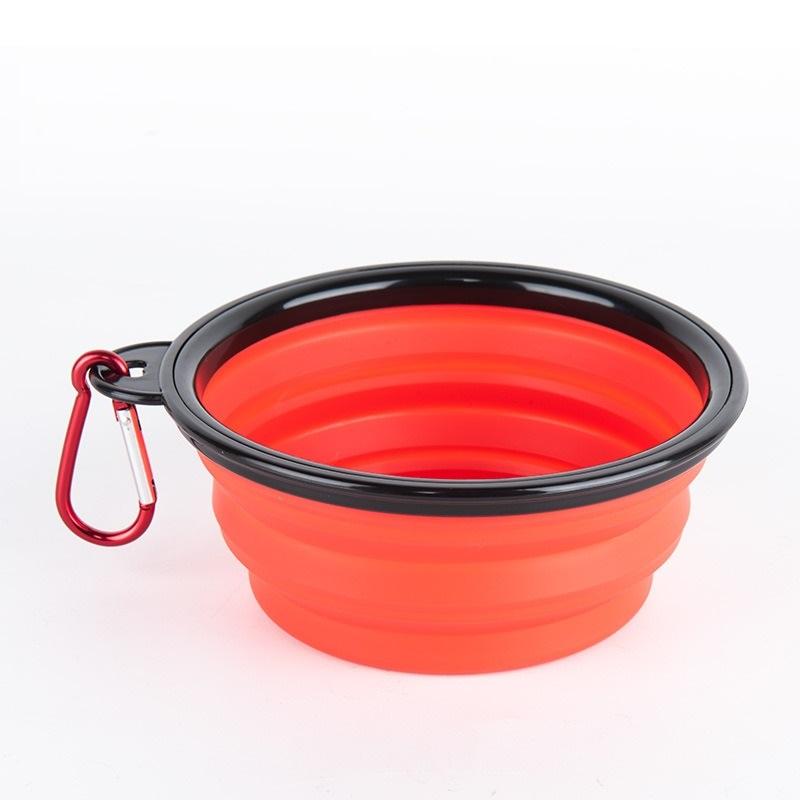 Dog Folding Bowl Portable Dog Travel Pet Food Water Bowl for Outdoor Walking Silicone Cat Dog Food Water Bowl Lip GS03