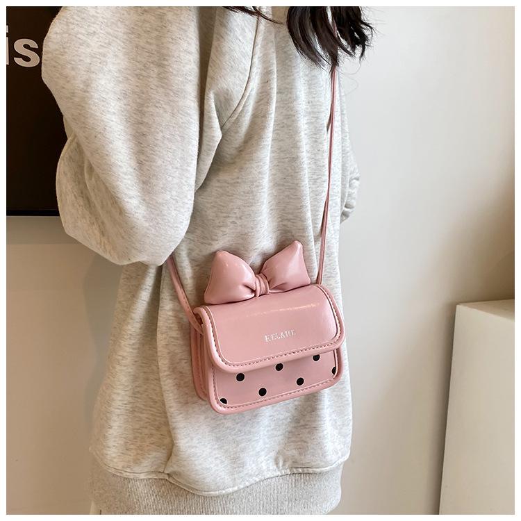 Children's Cute Bow Polka Dot Crossbody Bag with Coin Purse