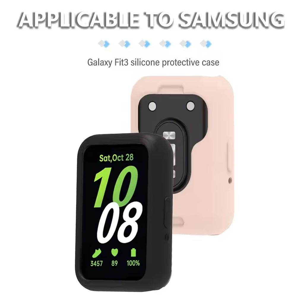 Silicone Case for Samsung Galaxy Fit 3 Smartwatch Protective Cover Accessories Screen Protector Bumper 7