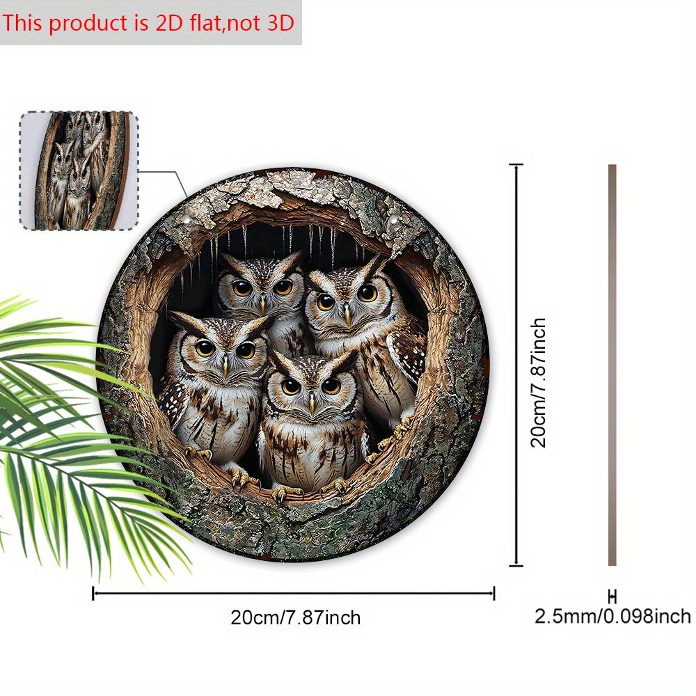 Retro Owl Family Tree Hole Wooden Sign - Rustic Decorative Plaque for Home & Office Decor - Ideal Window Hanging Ornament - Perfect for Room Decor