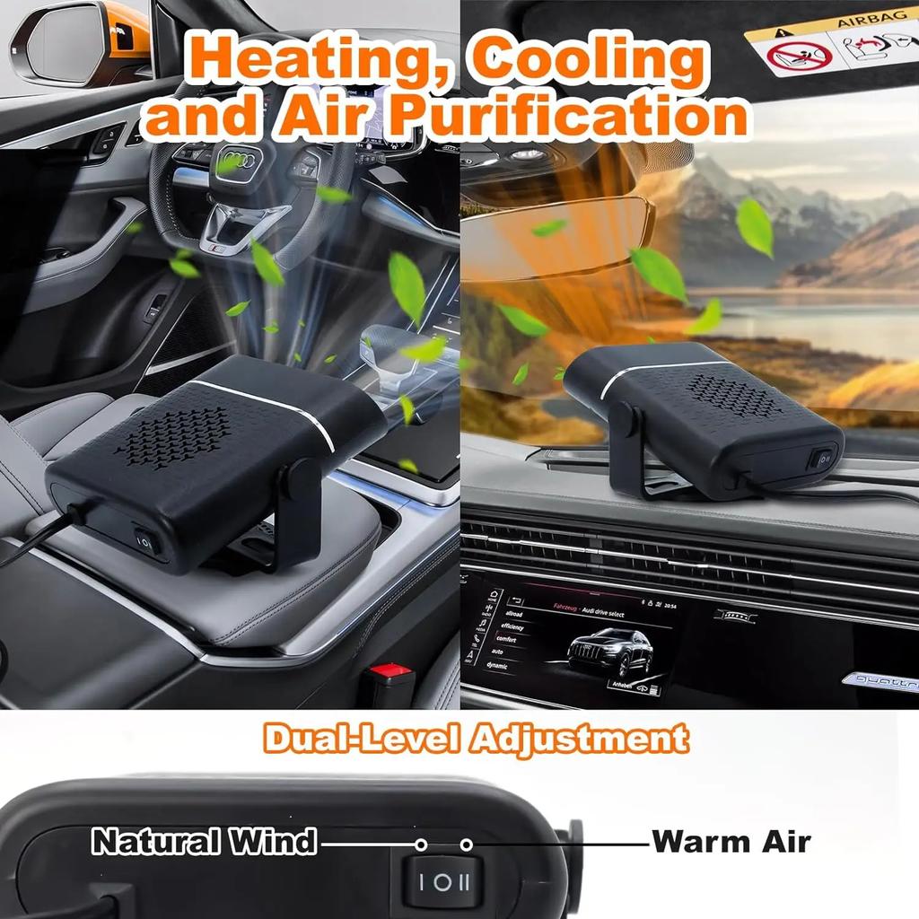 24V Car Heater Anti-fog Heater Car Windshield Defroster Fast Heat Car Heater Electric Cooling Heating Indoor Cold Heater