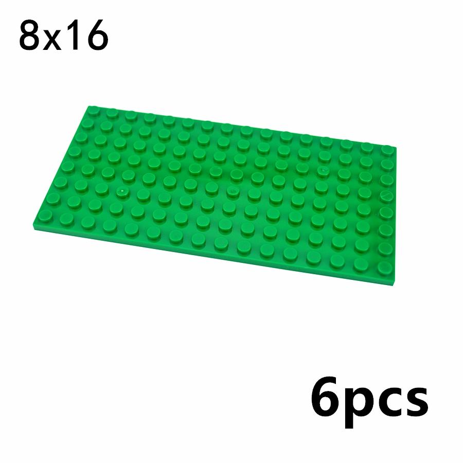 6Pcs MOC 8x16 Dots Thin Building Block Base Plate 92438 High-Tech Educational Bricks Toy