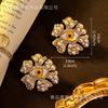 Medieval Xiapa New Vintage Devil's Eye Flower Baroque Pearl Earrings Exaggerated Personalized