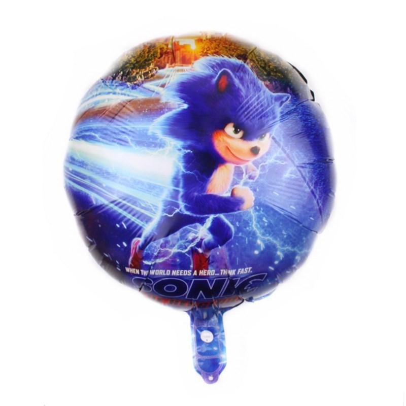 New Cartoon Sonic Balloon Blue Glitter Hedgehog Action Figure Toy Anime Baby Shower Birthday Party Decoration Supplies Kids Toy