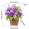 Elegant Basket with Beautiful Blooms Artificial Flowers Wreath Handmade Artfully Floral for Home and Office Enhancement
