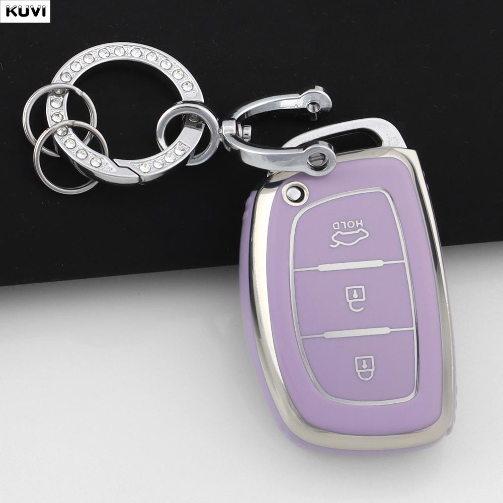 EEJQ9 Hot TPU Car Smart Key Case Cover For Hyundai Tucson Santa Fe Rena Sonata Elantra Creta Ix35 Ix45 I10 I30 I40 Keychain Holder Fob