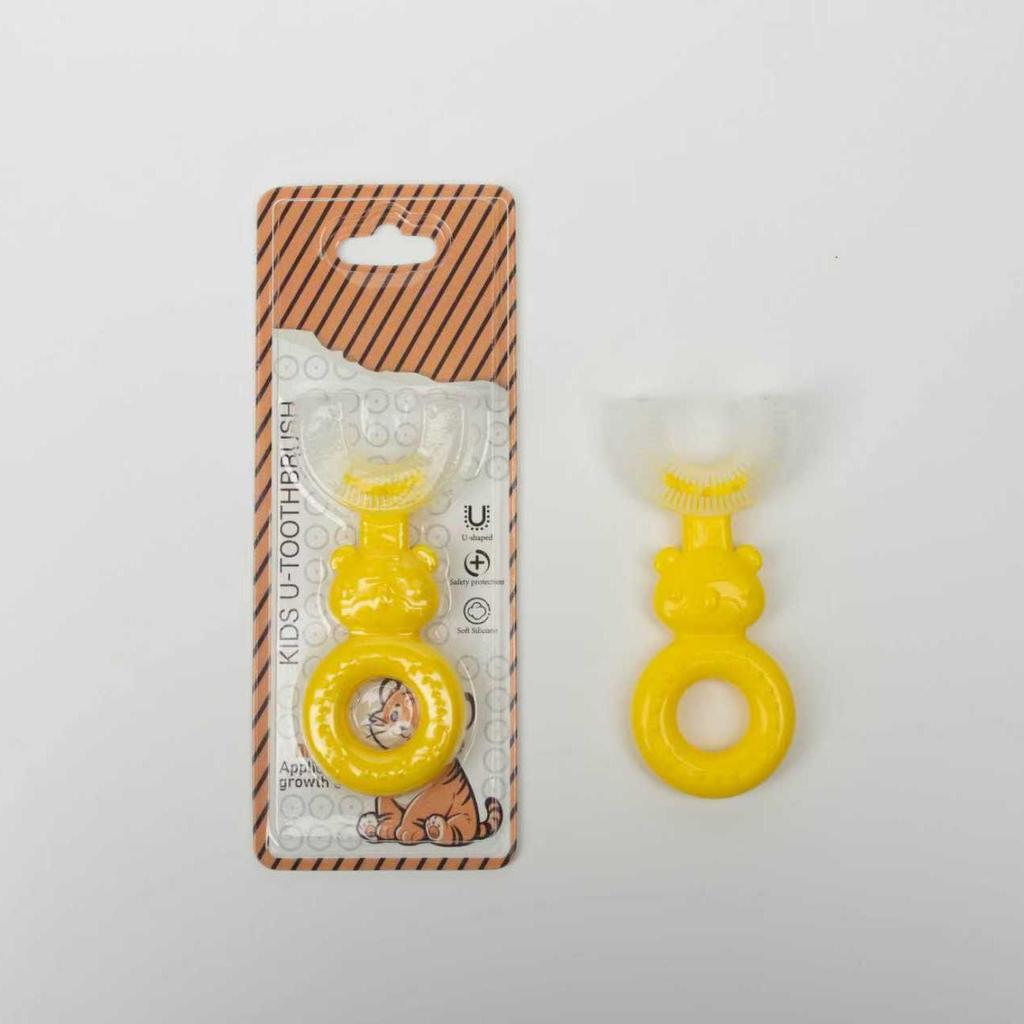 Children's U-Shaped Silicone Toothbrush with Soft Bristles for Toddlers and Kids