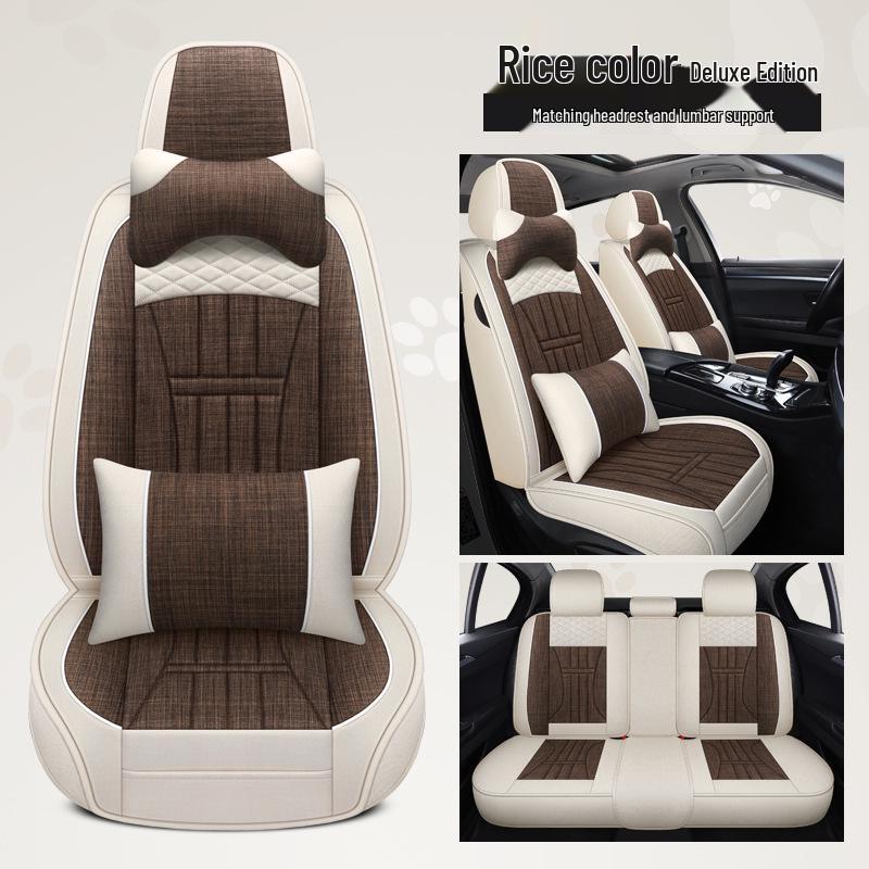 Universelles Leinen-Autositzkissen für Corolla, Civic, Sylphy & mehr - Vier Jahreszeiten