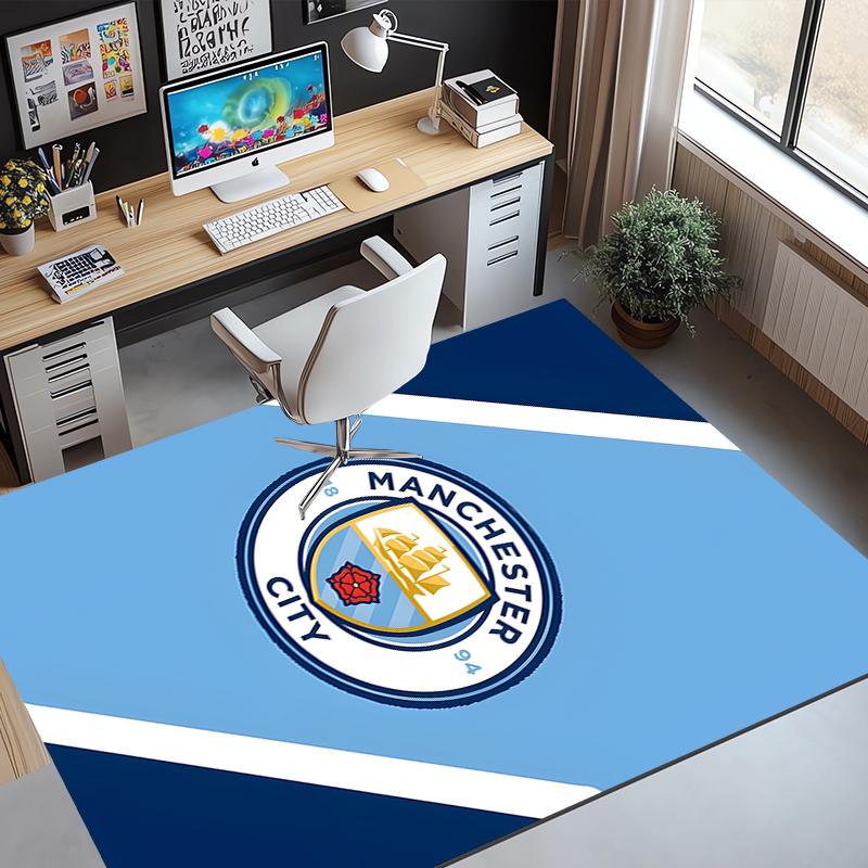 Manchester City FC Pattern Rug, Indoor/Outdoor Mat, for Picnic, Gameroom, Bedroom, Office, Living Room, Home Decor Carpet, Birthday Gift