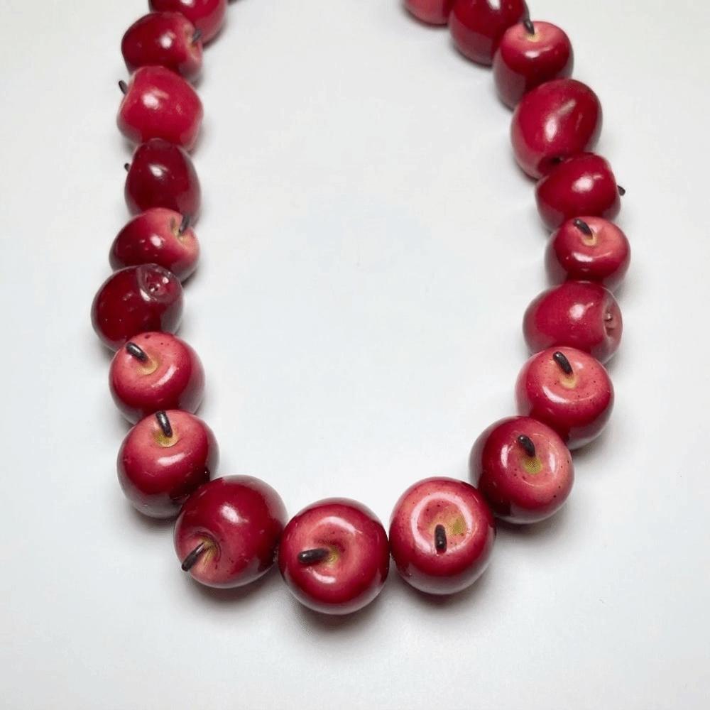 Layered Fruit Bead Necklace Stackable Retro Necklace Bohemian Colorful Choker Beach