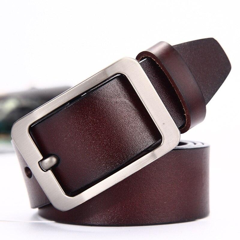 

Zency Мягкий пояс из воловьей кожи, мужской модный винтажный ремень высокого качества для мужчин, универсальный дизайн, регулируемый ремень для джинсов 115CM темно-коричневого