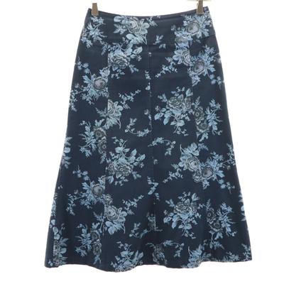 Geblümter knielanger Rock 7 Marineblau Damen Gebraucht