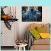Horror Spider Halloween Web Ghost Fake Window Pattern Home Wall Decorat Sticker