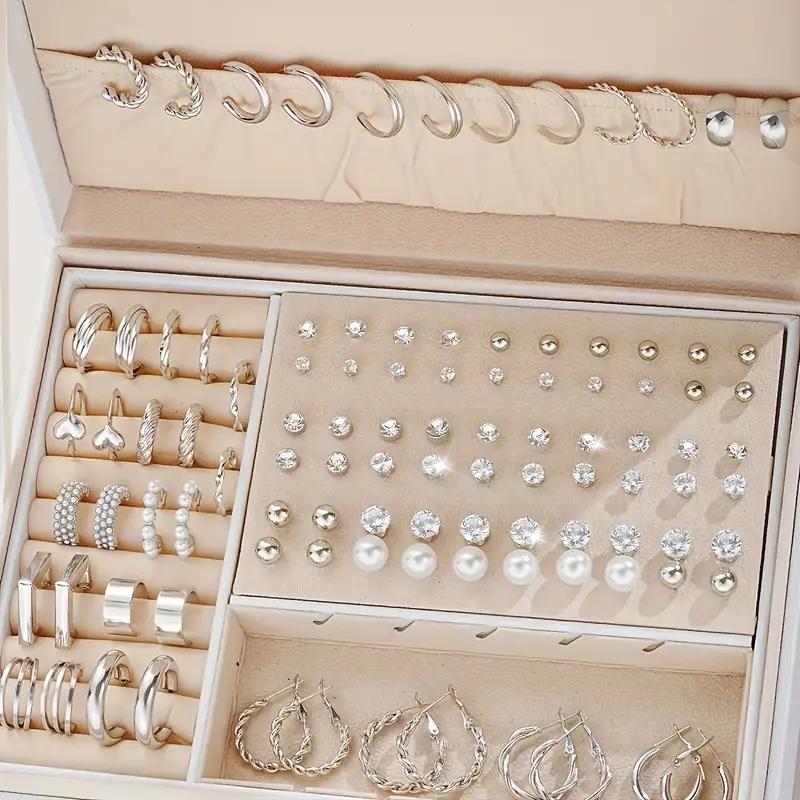 

102 Pcs New Elegant Jewelry Sets Vintage Minimalist Rhinestone Pearl Geometric Stud Earrings Fashion Jewelry Gifts 2025 (No Box)