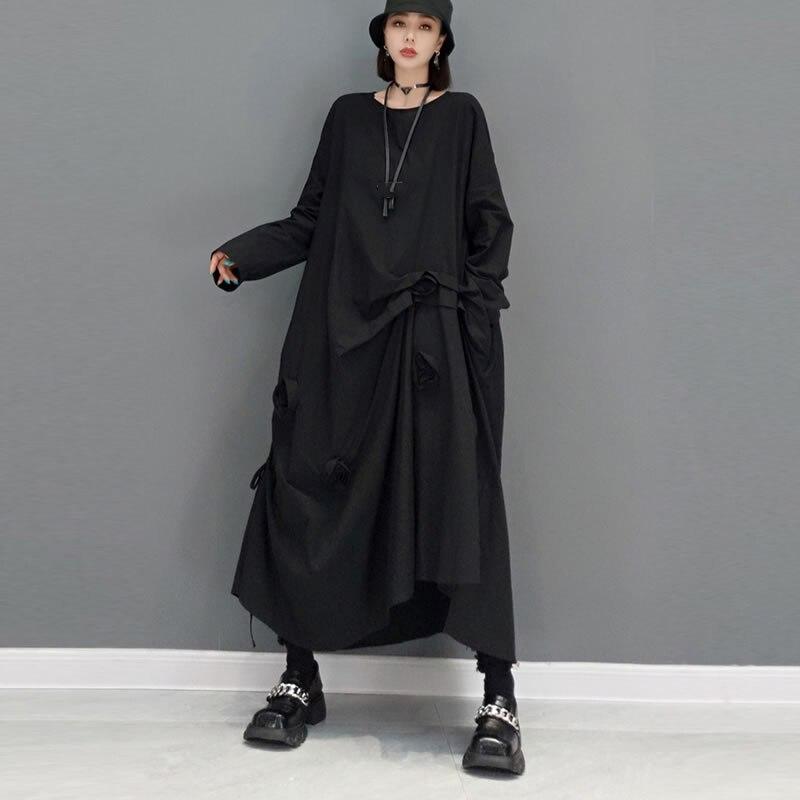 Xitao Vintage Floral Patchwork-kjole Kvinner Uformell Trendy Mote Ny koreansk stil O-halskrage Langermet Elegant WMD2728