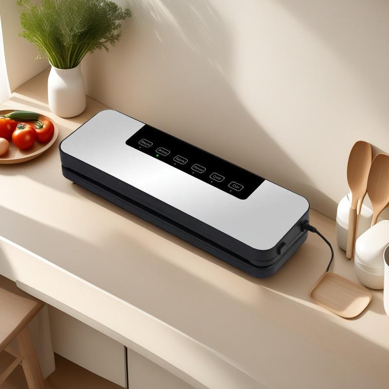 Duży Domowy Automatyczny Zgrzewarka Próżniowa Kompatybilna z Wilgotnym i Suchym Produktem Maszyna do Pakowania Próżniowego Zgrzewarka do Żywności Wtyczka EU (Wersja angielska lub rosyjska)