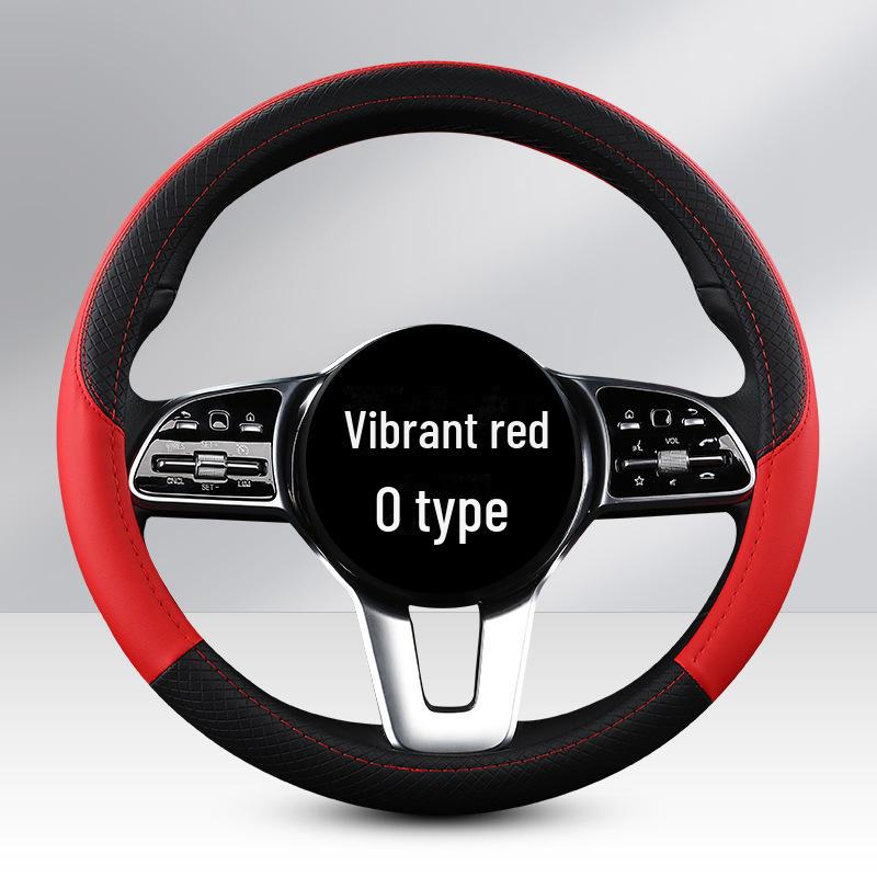 Uniwersalny Czterosezonowy Pokrowiec na Kierownicę Samochodową z PU Skóry: Odporny na zużycie, dopasowany kolorystycznie, modny pokrowiec na kierownicę do małych samochodów.
