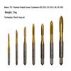 5-Piece Titanium Spiral Point Taper Tap Set, High-Speed Steel Tapping Drill Bits