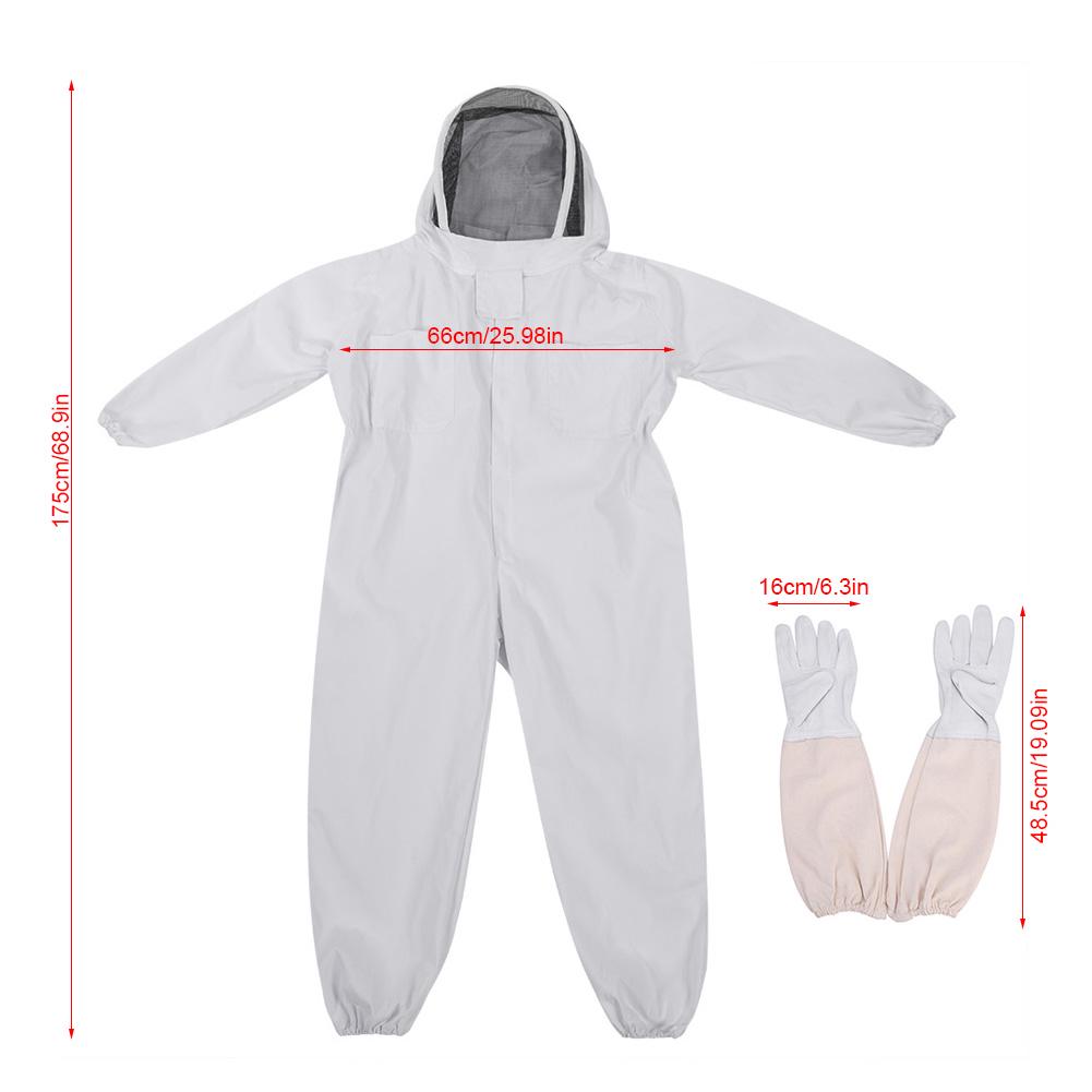 Professional Beekeeping Protective Suit Gloves Beekeeper Protect Equipment Jumpsuit(L)