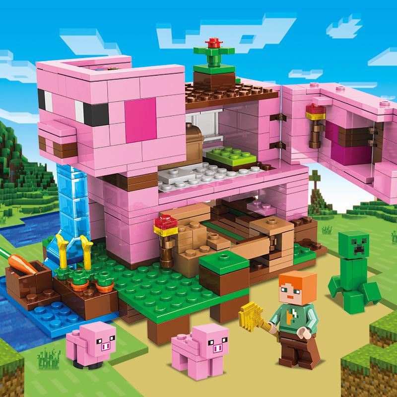Compatible with Lego Small Particles: Piglet House Educational Toy for Parent-Child Interaction and World Building