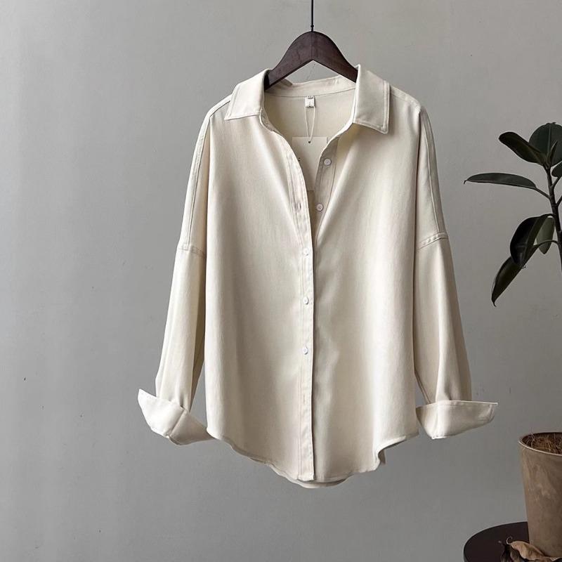 Women's Clothing Pure Cotton Brushed Shirt for Women Autumn New Loose Shirt