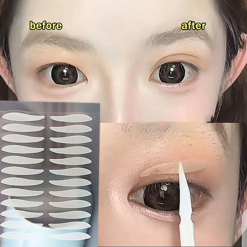72-256 Stickers Eyelid Waterproof Fiber Stickers Lace Self-Adhesive Invisible Double Eyelid Tape Women Make Up Eyelid Stickers