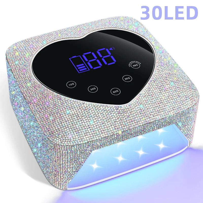 

Перезаряжаемая УФ-светодиодная лампа для ногтей 72 Вт, беспроводная УФ-светильник для ногтей со стразами в форме сердца, маникюрный педикюрный станок, инструменты для ногтей EU plug